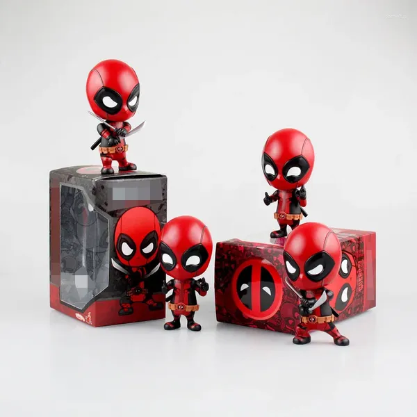 Costumi mascotte Deadpools Cosbaby Q Verison Scuotendo la testa Decorazione auto Ornamenti Decorazioni interne auto Grandi giocattoli in PVC per bambini Ragazzi regalo
