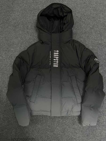 24ss Top Gradetrapstar London Decoded Hooded Puffer 2.0 Gradient Black Jacket Herren bestickter Thermo-Hoodie Winter Tops06y9