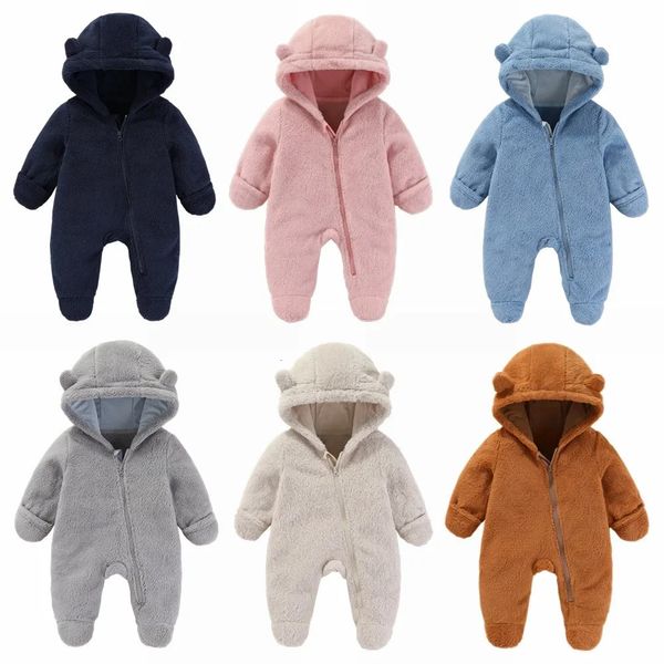 Комбинезоны для малышей, осенне-зимняя утолщенная теплая одежда для новорожденных, флисовая пижама, одежда для ползания на выход, 231030