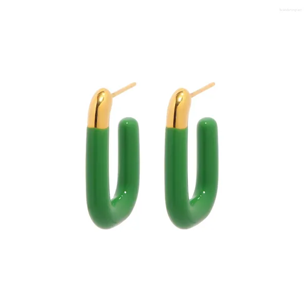 Brincos de parafuso prisioneiro 1 par feminino orelha studs piercing moda brinco decorativo festa casual jóias noivado decoração do feriado verde