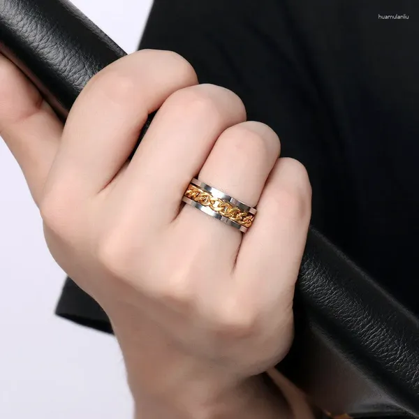 Anelli di cluster anello in acciaio inossidabile su gioielli altalene a catena non ruggine fa bolle di dissolvenza