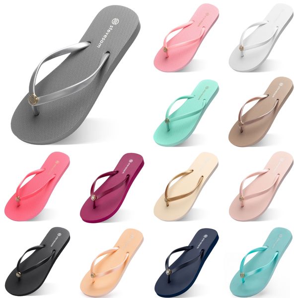 Sommer-Flip-Flat-Flops für Damen mit Strandhausschuhen aus glasiertem Blau, rutschfest, Sand, Grau, Gold, Weiß, Außenhandel, vierunddreißig