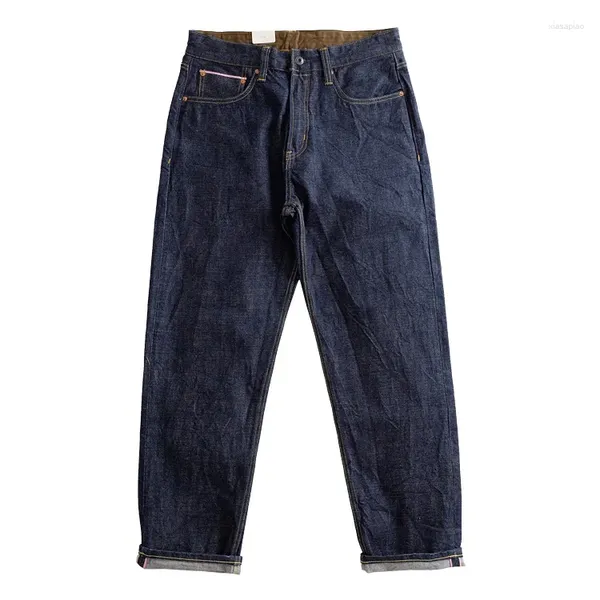 Jeans da uomo Autunno/inverno grosso cotone rosso tannino gamba dritta pantaloni larghi a gamba larga