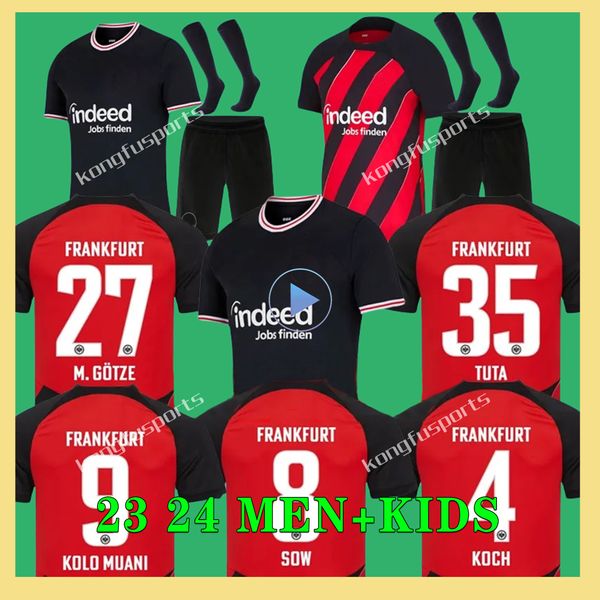 23 24 Eintracht Frankfurt Soccer Jerseys M.gotze Home Away Jersey Kostic Sow Klammers Kamada Hinteregger 2023 2024 Третий 3 -й мужчина Kid