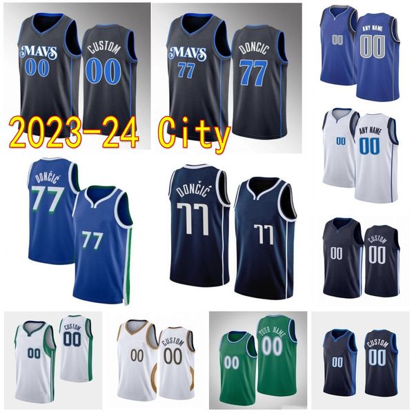 2023-24 Cidade Basquete Kyrie Luka 11 Irving 77 Doncic Jerseys Tim 10 Hardaway Jr. Seth 30 Curry Richaun 20 Holmes Jaden 1 Hardy Markieff 88 Morris Maxi 42 Kleber Edition