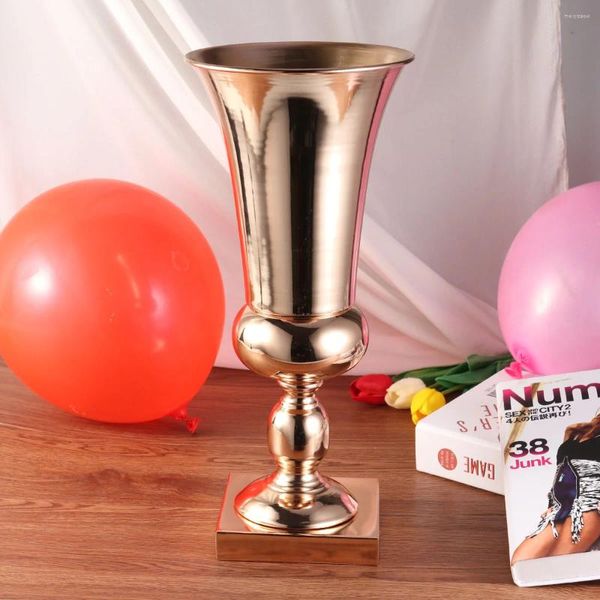 Vasos mesa de casamento peças centrais metal vaso alto arranjo flor suporte pilar para festa jantar evento decoração casa (