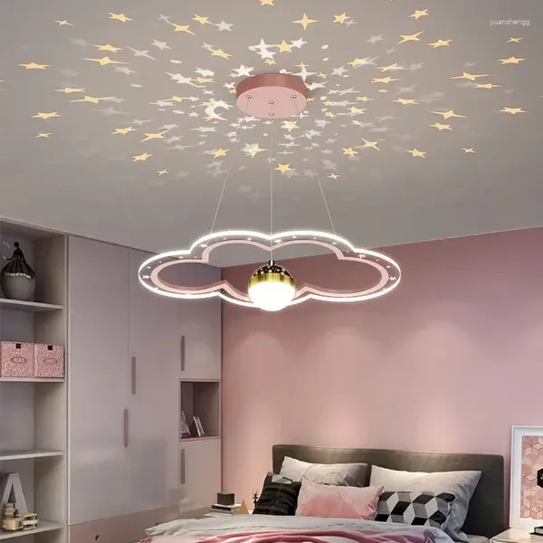 Lustres modernos LED Kids Room Chandelier Criativo Estrela para Quarto Estudo Casa Desenhos Animados Luminárias de Iluminação Infantil