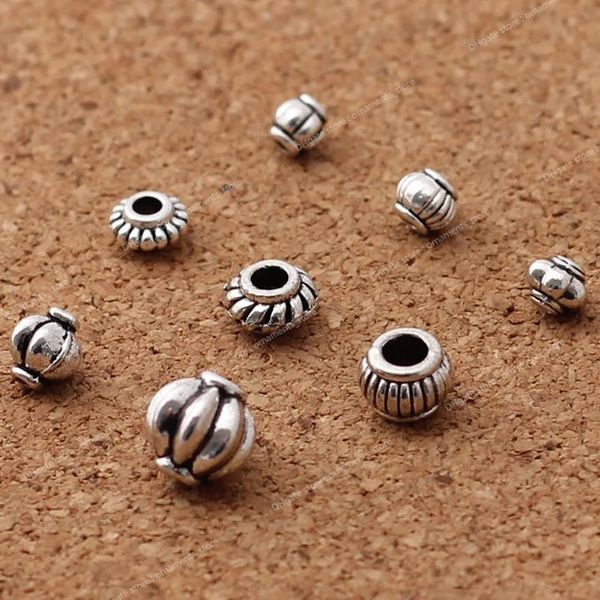 50pcs/lote tibetano lanterna de prata miçangas de metal de 4-8 mm de ornamento artesanal de charme de charme de espacadores de joias de jóias de jóias de jóias de jóias da moda jóias de jóias