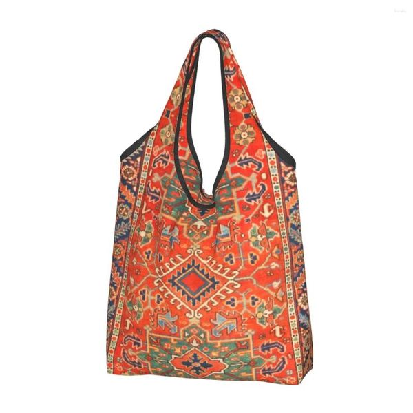 Borse per la spesa Karadaja Antico tappeto persiano Generi alimentari Shopper Tote a spalla Borsa grande vintage Kilim etnica turca