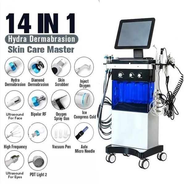 14 in 1 Dermabrasion Hydra Beauty Facial Hydro Skinfacials Oxygen Aqua Peelhydra Gerät Hydrodermabrasion Beauty Machine