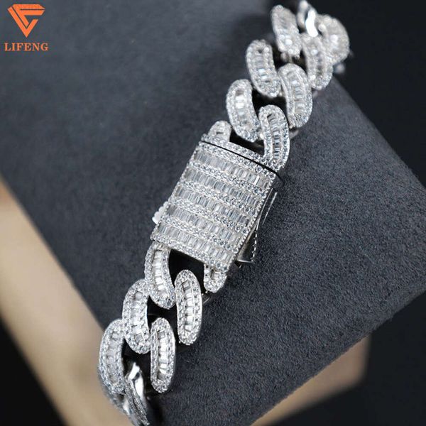 Jóias finas personalizadas de alta qualidade 925 prata vvs moissanite pulseira cubana venda quente pulseiras de jóias femininas