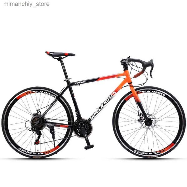 Bisikletler 21 Hızlı Bisiklet 26 inç Bend Süper Hızlı Rekabet Dağları Yol Bisikleti Alüminyum Alaşım Disk Fren Q231030