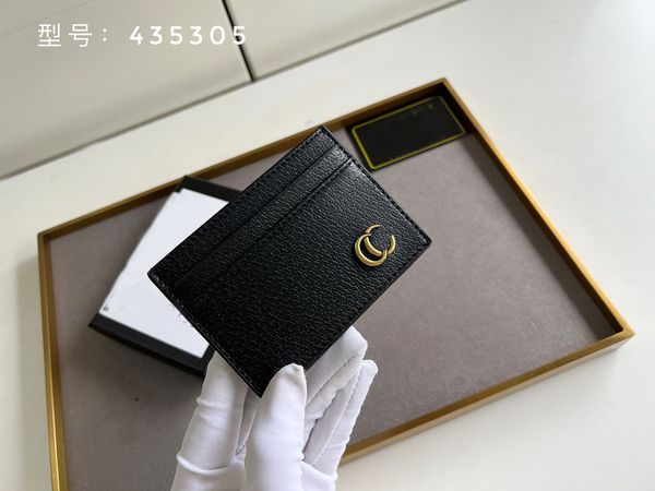 Sahipler kredi kartı cüzdan paketi para paketi tasarımcı cüzdanlar domuz derisi kumaş banka kartı mini cüzdan da debriyaj çantası klasik stil 435305 g