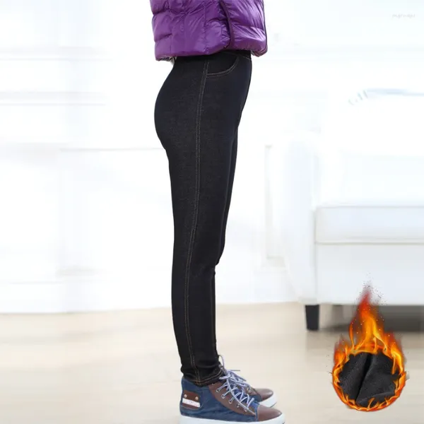 Pantaloni Mutande super morbide per bambini che imitano i jeans Pantaloni invernali elasticizzati da ragazza