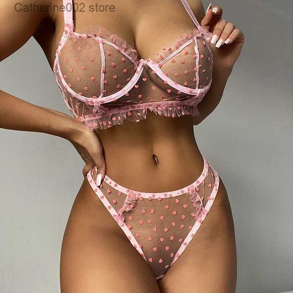 Conjunto Sexy Lingerie Sexy Mulheres Rendas Dot Fantasias Transparente Sexy Lingerie Erótica Sexo Exótico Venha Baby Doll Plus Size Vestuário Exótico T231030