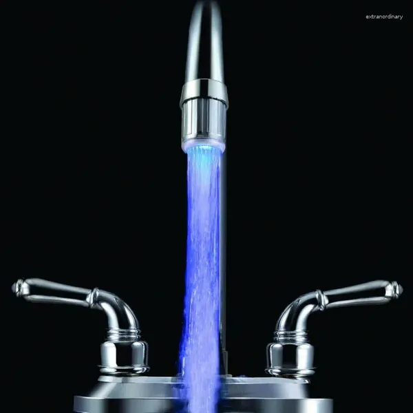 Badezubehör -Set Farben RGB Wechseln Sie Glühe LED Wasser Wasserhahn Duschhahn Tipp Kopfküchendrucksensor Bad Badezimmer