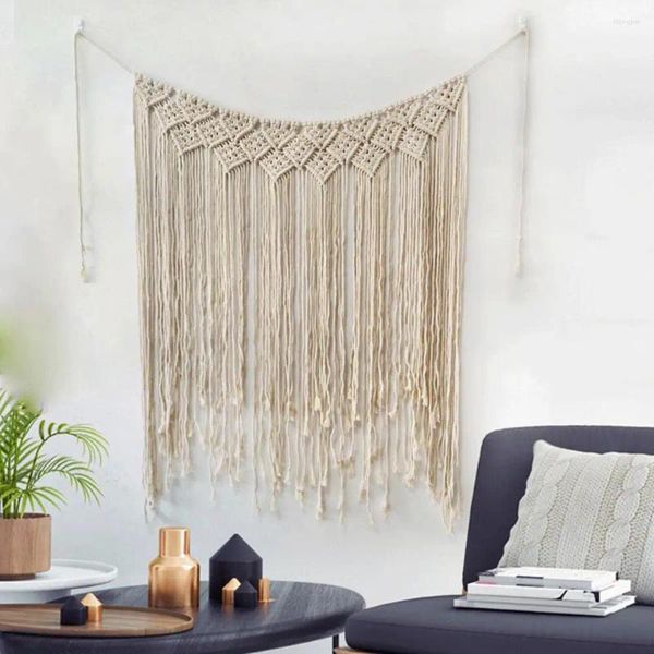 Tapeçarias de casamento cenário sem fiapos mão rústica de malha macrame tapeçaria decoração de casa