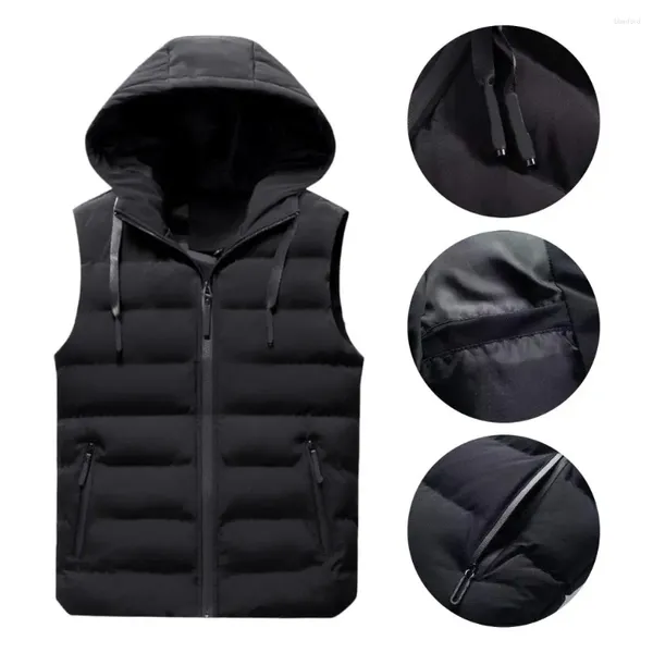 Gilet da uomo Gilet da lavoro maschile Soffice imbottitura Autunno Inverno Gilet da uomo Giacca Cappotto senza maniche con cerniera antivento