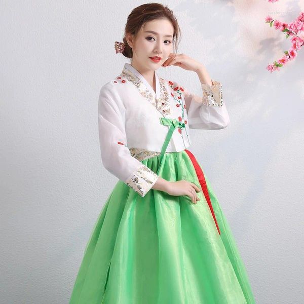 Abbigliamento etnico 2023 Tradizionale coreano Hanbok Abito da donna ricamato da corte Nazionale Danza teatrale Esegue costumi di abiti asiatici