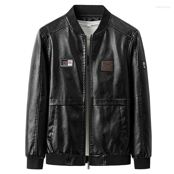 Giacche da uomo Marchio di alta qualità Autunno Inverno Designer Casual Biker Moda Finto PU Giacca in pelle da uomo Plain Cappotti da motociclista Abbigliamento