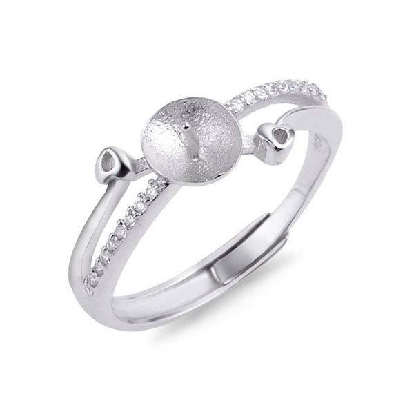 Süßwasserperlen-Ringmontage-Designs für Frauen, 925er-Sterlingsilber, Zirkon-Ringrohlinge, Zubehör, 5 Stück2747