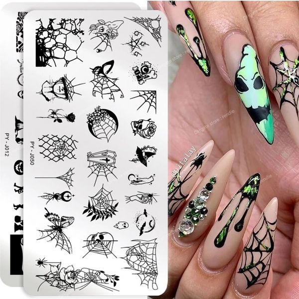 Halloween Nail Stamping Piatti Fiocco Di Neve Festival Modello Nail Art Immagine Piatti Nail Art Stencil Modello Per Unghie Piastra Nail ArtModelli Per Unghie Strumenti Per Nail Art