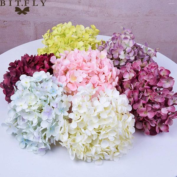Flores Decorativas BIT. Flor artificial hortênsia colorida para decoração de casamento cenário romântico decoração de casa faça você mesmo