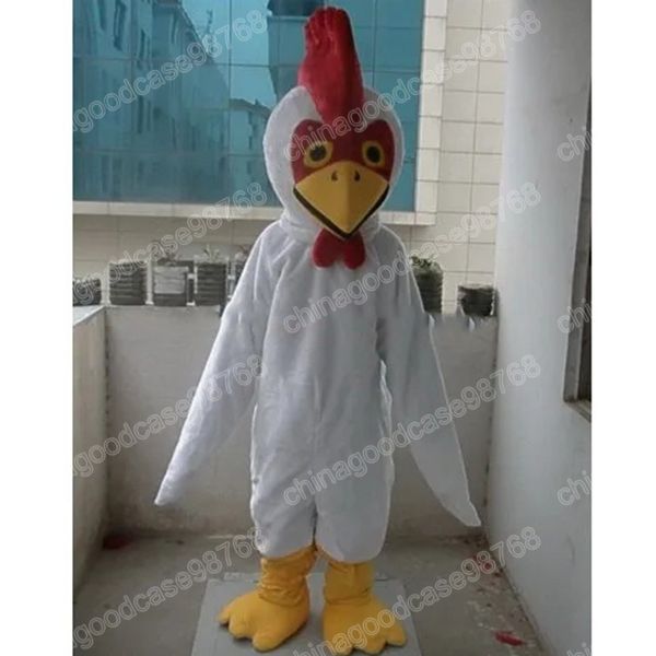 Costume da mascotte gallo bianco da performance di alta qualità, Natale, Halloween, vestito da festa, personaggio dei cartoni animati, vestito da carnevale, vestito unisex