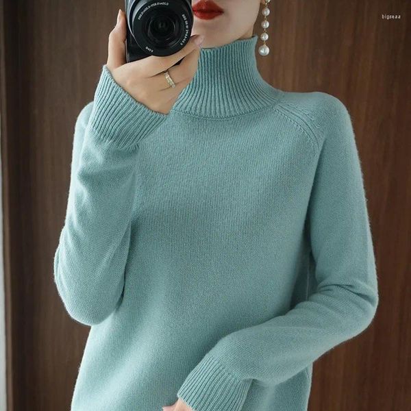 Kadın Sweaters Jumpers Belktleneck Kaşmir Kazak Kadınlar Kış Örme Temel Kadın Uzun Kollu Kalın Kültür Basit Moda Kıyafet