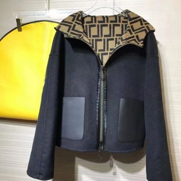 Kurze Woolen Mantel für Frau doppelseitige Tragen Mädchen Oberbekleidung Mit Kapuze Herbst Winter Luxus Mode Lässig Doppel F Kleidung tops SML