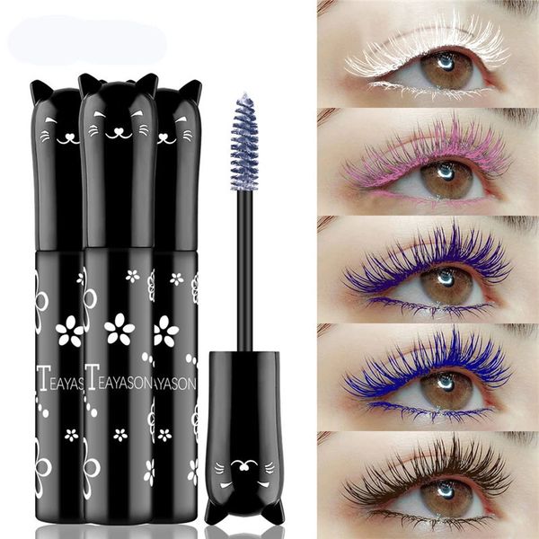 Mascara Farbe Wasserdicht Verlängert Wimpern Verlängerung Blau Braun Schwarz Weiß Volumen Frauen Koreanische Make-Up Kosmetik 231027