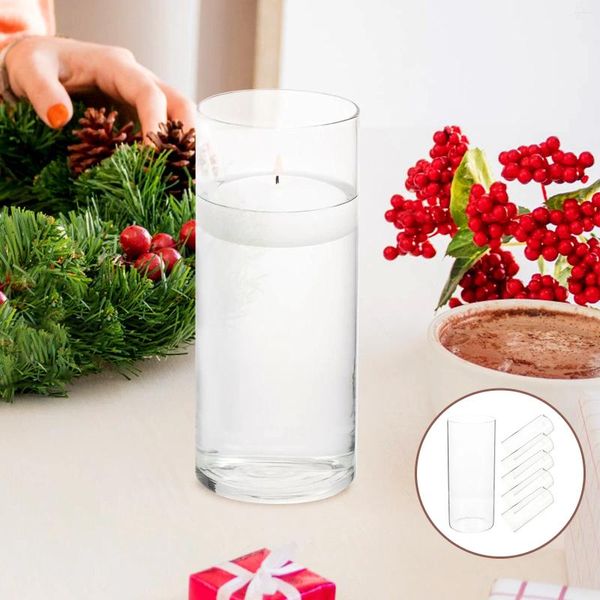 Vasi 6 pezzi vaso galleggiante candele centrotavola contenitore cilindro in vetro supporto per pilastro in borosilicato alto