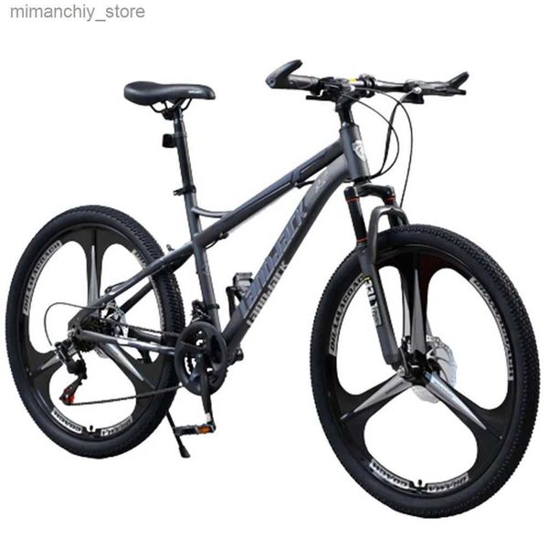 Bicicletas 26 polegadas bicicleta 24/27 velocidade absorção de choque mountain bike quadro de aço de alto carbono dianteiro e traseiro freio a disco duplo q231030