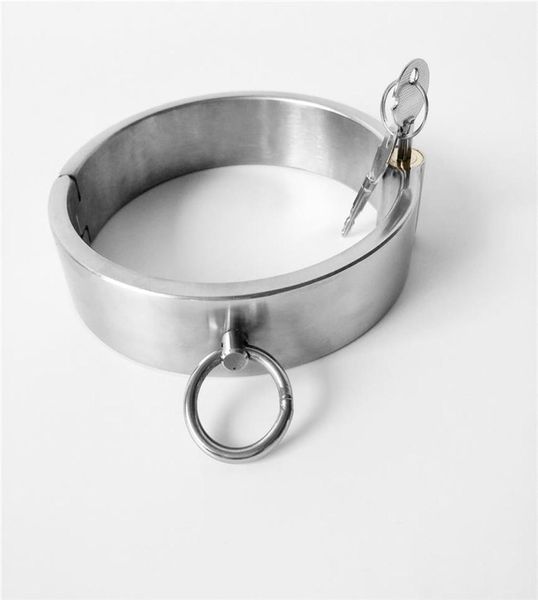 Exquisites 3 cm hohes Edelstahl-Halsband mit rundem Schloss, Metall-Halsring, Zurückhaltung für Erwachsene, Bondage, Bdsm-Sexspielzeug für Männer, Fe7687028