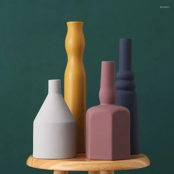 Vasos modernos simples morandi vaso de cerâmica nórdico decoração de casa sala de estar flor seca criativa planta de jardim