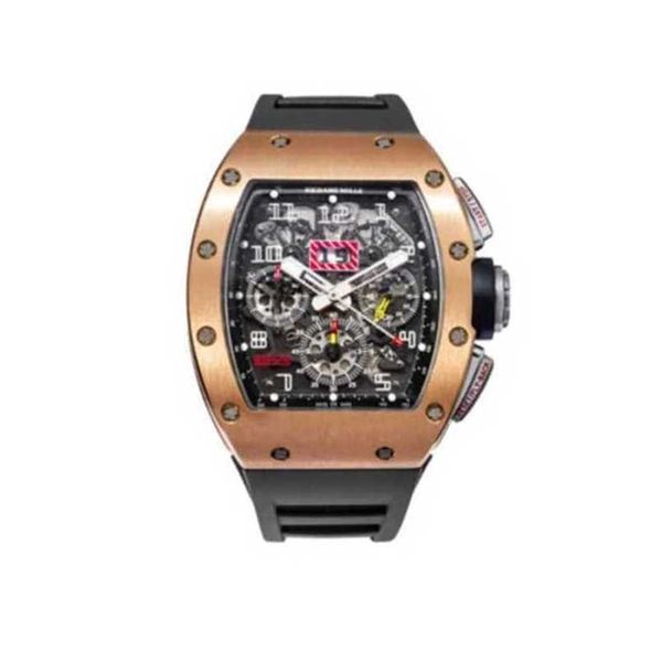 Richarmill Uhr Schweizer automatische mechanische Armbanduhren Herrenserie Felipe Massa Chronograph Roségold Herrenuhr Rm011 WN-7VBD