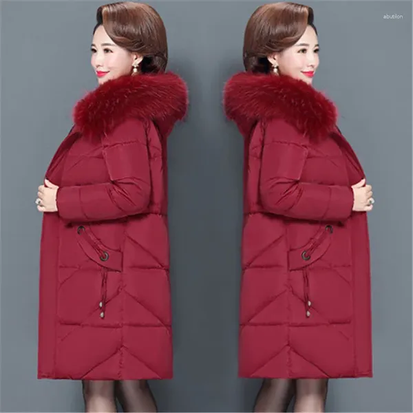 Feminino para baixo 2023 plus size 6xl jaqueta de inverno feminino algodão acolchoado roupas femininas casual fino parka casaco de meia-idade v1011