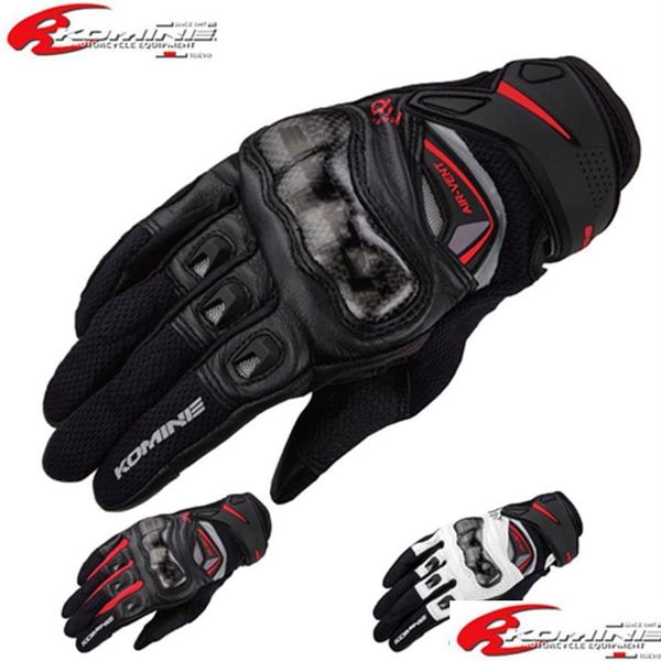 Luvas de motocicleta Gk-224 Carbono Proteger Luva de malha de couro Motocicleta Downhill Bike Off-Road Motocross Luvas para Men187A Drop Deliver Dhhki