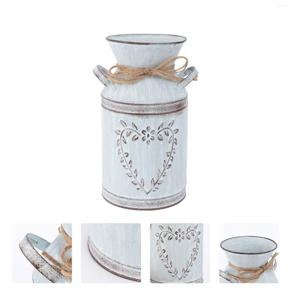 Vasos em forma de coração arranjo de flor plantador garrafa plantas falsas interior balde pote adornar ferro casamento centerpieces mesas vaso