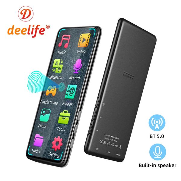 MP3 MP4 Players Deelife com tela sensível ao toque MP 4 Player Bluetooth 50 Música suporta hebraico 231030