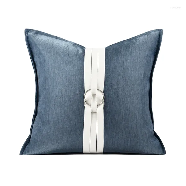 Travesseiro moderno céu azul capa conjunto decorativo círculo de metal lance para sala de estar cojines sofá caso 45x4 5cm /30x50cm