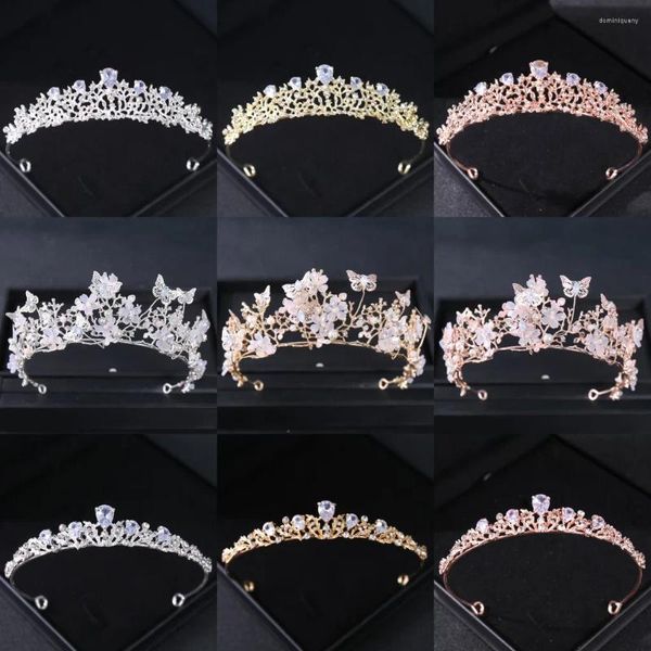 Fermagli per capelli Barocco Lusso Perle di cristallo Corona da sposa Diademi Strass Spettacolo Prom Diadema Donna Sposa Fasce Accessori da sposa