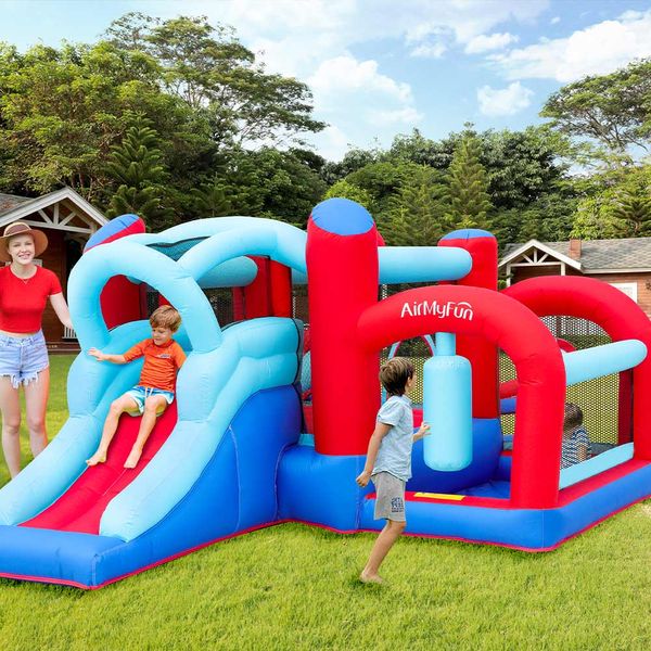 Castelo de salto inflável slide com ventilador Bounce House Kids Bouncer com Ball Pit Bouncy Playhouse interno ao ar livre para venda Park Toys Crianças Outdoor Play Fun