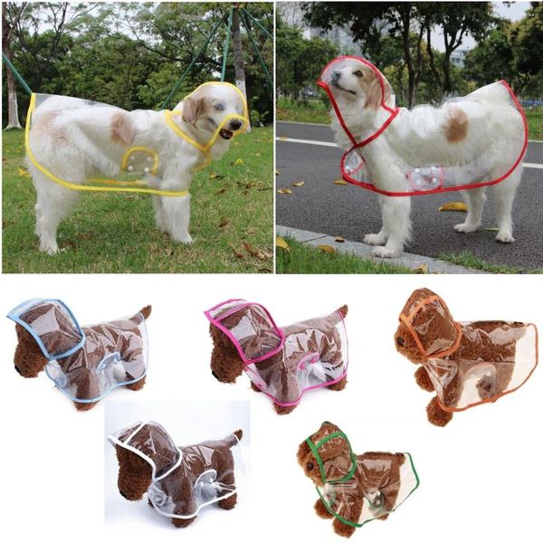 Abbigliamento per cani Moda Bordi colorati Vestiti Grande impermeabile trasparente Design a scatto impermeabile Abbigliamento antipioggia per cani di piccola taglia media Costumi per animali domestici