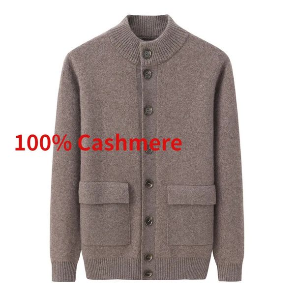 Maglioni da uomo Moda di arrivo Alta qualità 100% cashmere Cardigan Cappotto maglione da uomo Inverno spesso Taglia grande S M L XL 2XL 3XL 4XL 5XL 6XL 231030