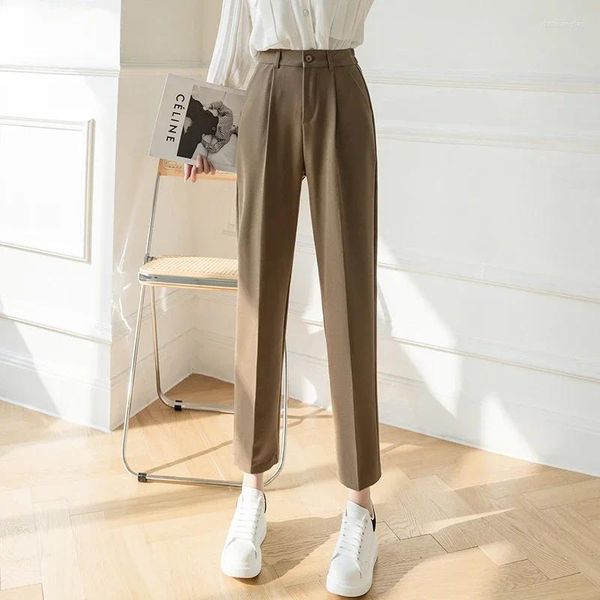 Frauen Hosen Mode Weibliche Frühling Gerade Schwarz Weiß Khaki Hosen Anzüge Formale Casual S-XL Harajuku Z119