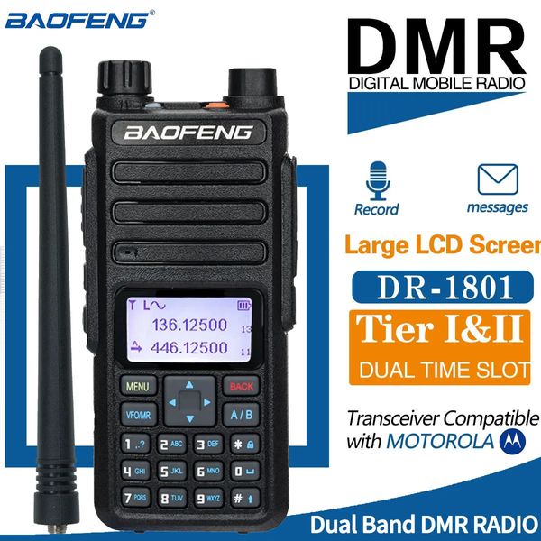 Walkie Talkie Baofeng DR1801 Langstrecken-Dualband-DMR DigitalAnalog Tier 1 2 Tier II Zeitschlitz-Upgrade des DM1801-Radios 231030