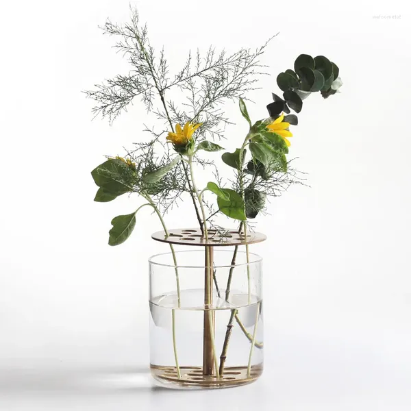 Vasen Einfache hydroponische Reagenzglas transparente Vase kreative Jardiniere nordische Blumen Home Tabletop große Einfachheit Dekoration
