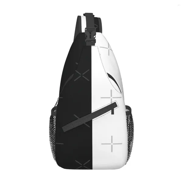 Вещевые сумки Черно-белый цвет Нагрудная сумка Модная полиэфирная ткань Повседневный приятный подарок Настраиваемый
