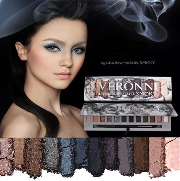 VERONNI Eye Makeup Marble Lidschatten-Palette 6 Glitzer 6 Matt 12 Farben Hochpigmentierter Schimmer Warm Smoky Lidschatten-Palette Molten 4236159